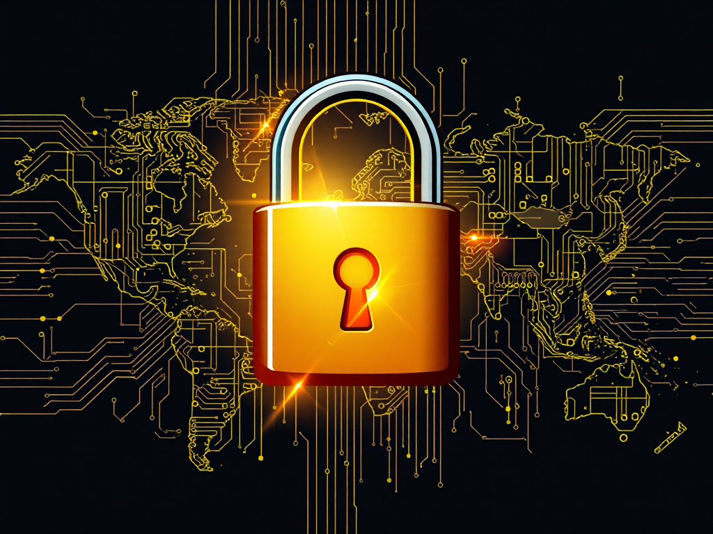 So sánh bảo mật giữa Sunwin và các cổng game bài quốc tế 2026: ổ khóa vàng biểu tượng cho an toàn dữ liệu trên bản đồ thế giới.