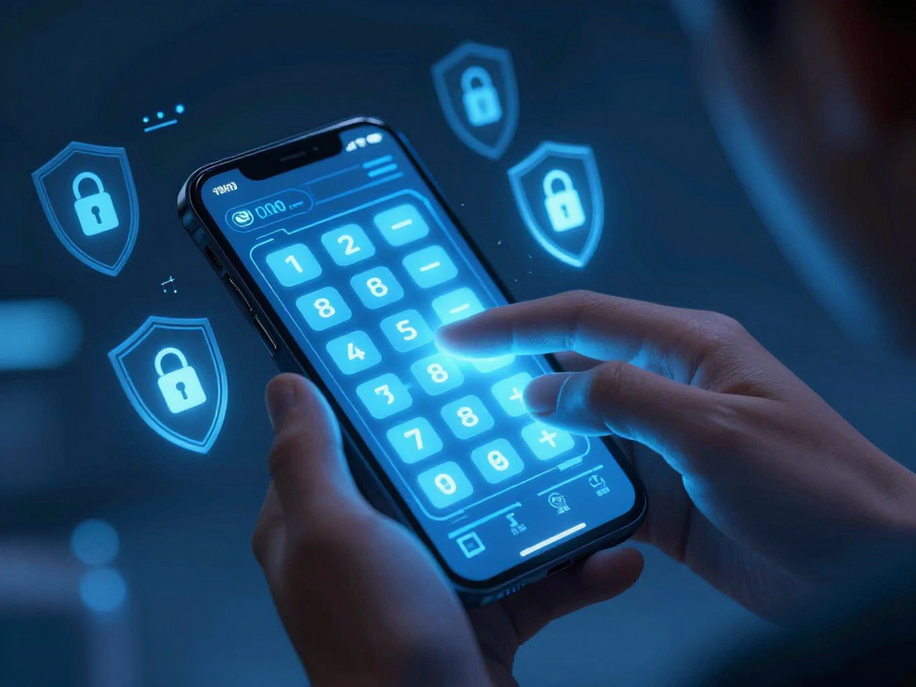 Người dùng thực hiện cách đổi mật khẩu Sunwin an toàn trên điện thoại thông minh với biểu tượng khóa, khiên bảo vệ và mã xác thực OTP, phong cách công nghệ tương lai